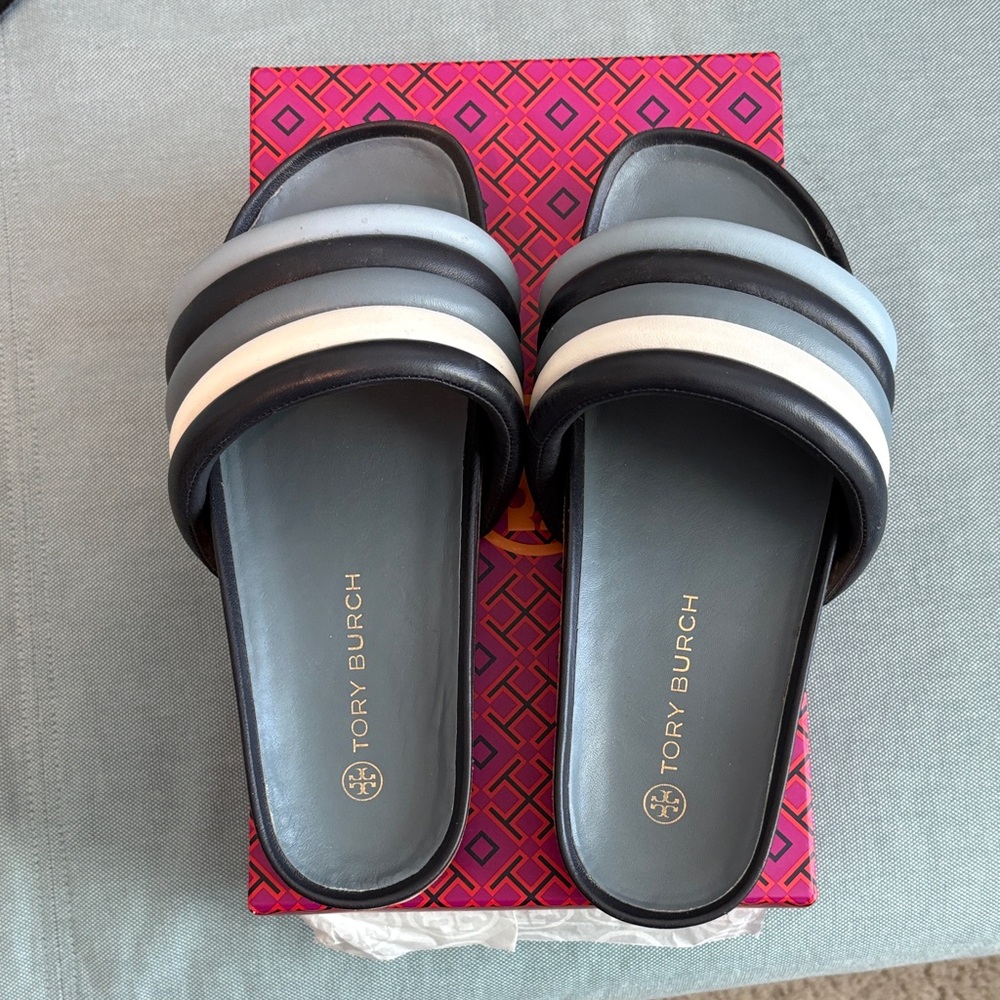 EUC Tory Burch quilted platform slide size 9.5